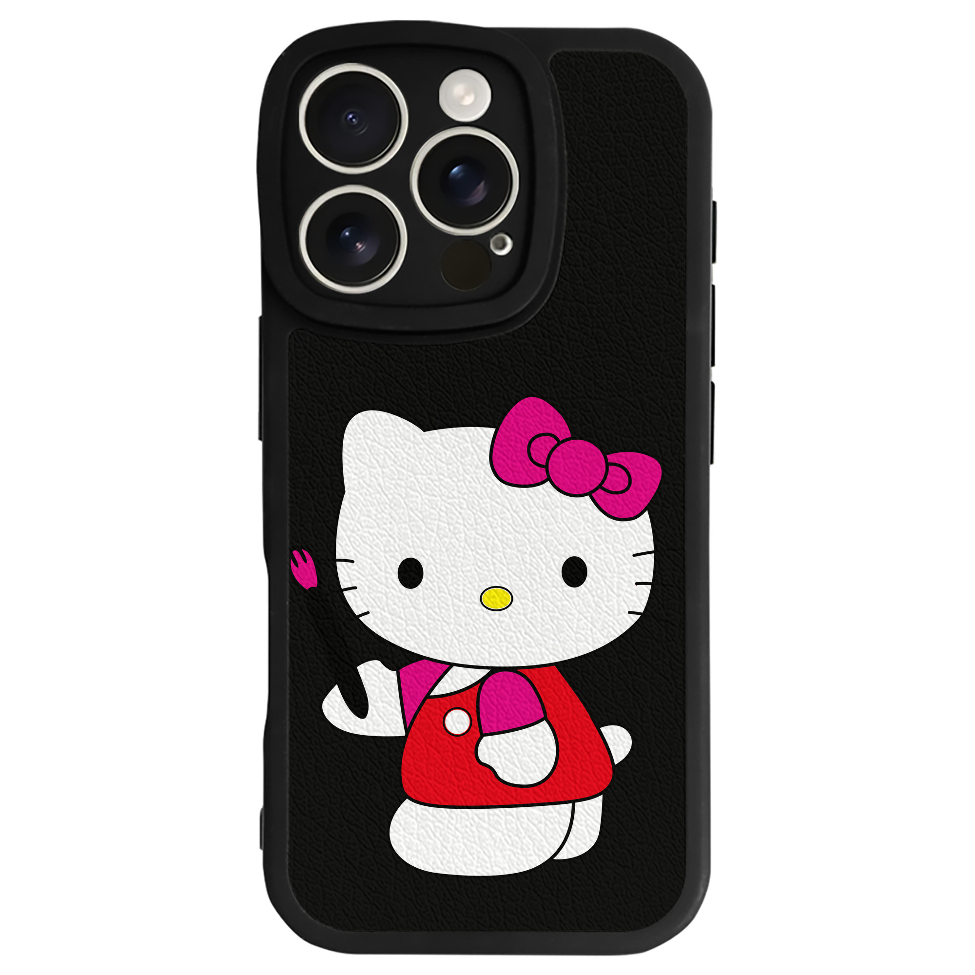 （画像用） Hello Kitty ハローキティ 【iPhone 16シリーズ対応】シリコンスマホケース（レザー調） 材質：シリコン